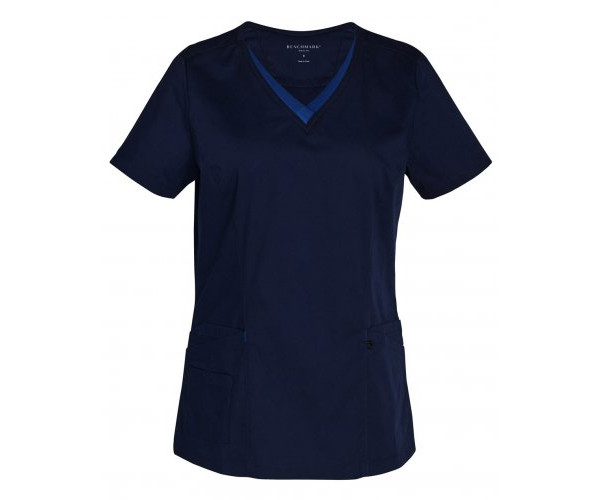 LADIES V-NECK CONTRAST TRIM SCRUB TOP M7660