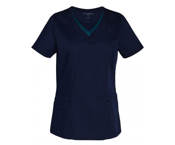 LADIES V-NECK CONTRAST TRIM SCRUB TOP M7660