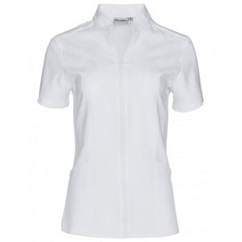Ladies Full Zip Front Short Sleeve Tunic M8636s