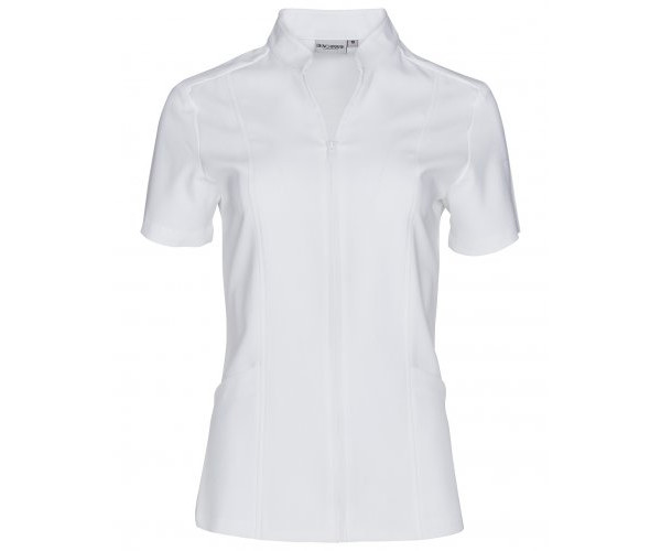 LADIES Full Zip Front Short Sleeve Tunic M8636S LADIES Full Zip Front Short Sleeve Tunic M8636S