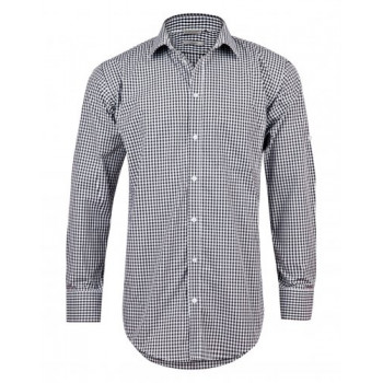 Gingham Long Sleeve Shirt With Roll-Up Tab Sleeve M7300l