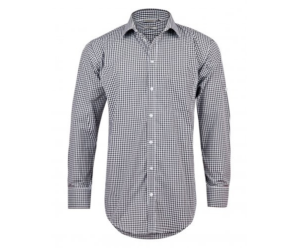 Men’s Gingham Check Long Sleeve Shirt With Roll-Up Tab Sleeve M7300L Men’s Gingham Check Long Sleeve Shirt With Roll-Up Tab Sleeve M7300L