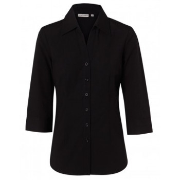 Ladies Cotton/Polyester Stretch 3/4 Sleeve Shirt M8020q