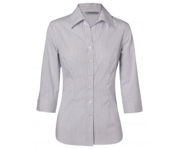 Women's Ticking Stripe 3/4 Sleeve Shirt M8200Q Women's Ticking Stripe 3/4 Sleeve Shirt M8200Q