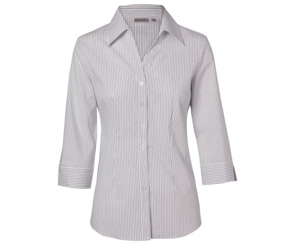 Women's Ticking Stripe 3/4 Sleeve Shirt M8200Q Women's Ticking Stripe 3/4 Sleeve Shirt M8200Q