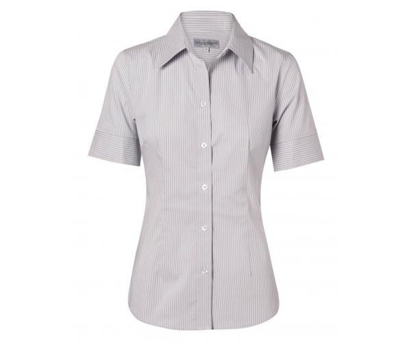 Women's Ticking Stripe Short Sleeve Shirt M8200S Women's Ticking Stripe Short Sleeve Shirt M8200S