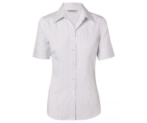 Women's Ticking Stripe Short Sleeve Shirt M8200S Women's Ticking Stripe Short Sleeve Shirt M8200S