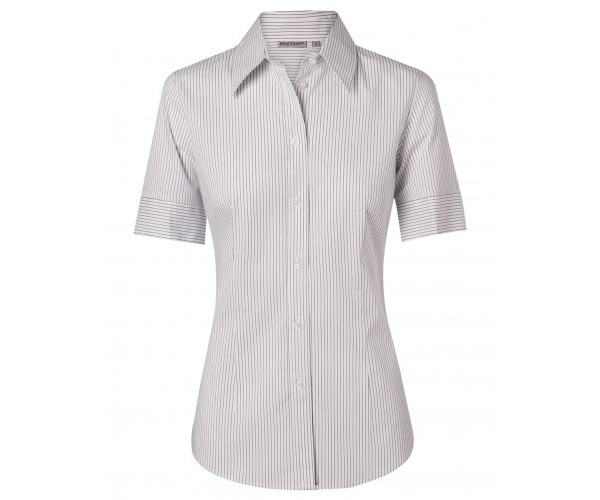 Women's Ticking Stripe Short Sleeve Shirt M8200S Women's Ticking Stripe Short Sleeve Shirt M8200S