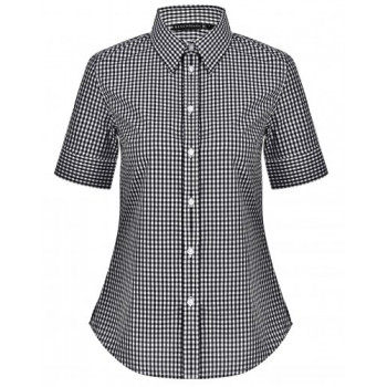 Ladies Gingham Check Short Sleeve Shirt M8300s