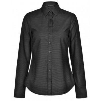Ascot Ladies Long Sleeve Dot Jacquard Stretch Shirt M8400l