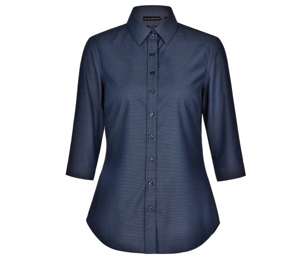 ASCOT LADIES 3/4 SLEEVE DOT JACQUARD STRETCH SHIRT M8400Q ASCOT LADIES 3/4 SLEEVE DOT JACQUARD STRETCH SHIRT M8400Q