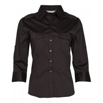 Ladies 3/4 Sleeve Military Shirt M8913