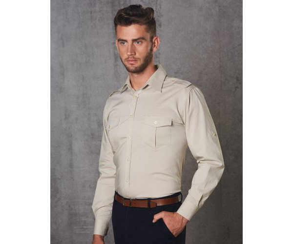 Mens Long Sleeve Military Shirt M7912 Mens Long Sleeve Military Shirt M7912