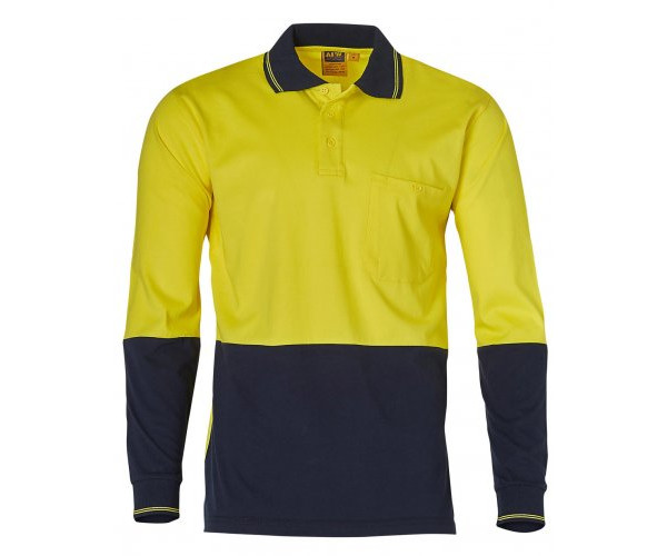 Cotton Jersey Two Tone Long Sleeve Safety Polo SW36 Cotton Jersey Two Tone Long Sleeve Safety Polo SW36
