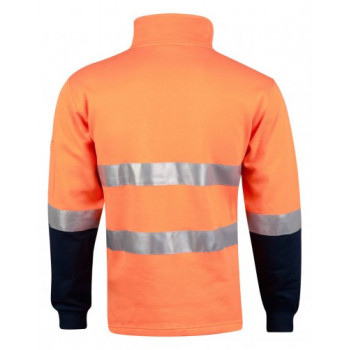 Hi Vis Two Tone Cotton Fleece Sweat With 3M Reflective Tape Sw48 