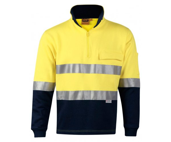 HI-VIS TWO TONE COTTON FLEECE SWEAT WITH 3M REFLECTIVE TAPE SW48 HI-VIS TWO TONE COTTON FLEECE SWEAT WITH 3M REFLECTIVE TAPE SW48