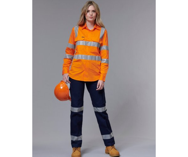 LADIES HEAVY COTTON DRILL CARGO PANTS WITH BIOMOTION 3M TAPES WP15HV LADIES HEAVY COTTON DRILL CARGO PANTS WITH BIOMOTION 3M TAPES WP15HV