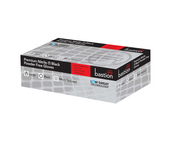 Premium Black Nitrile Gloves Nitrile Black Gloves Powder Free Micro Textured Box of 100 Disposable Gloves