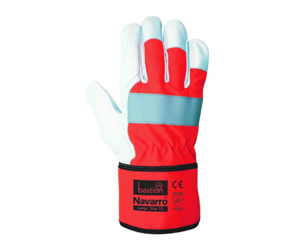NAVARRO HIGH VIZ PREMIUM LEATHER RIGGER GLOVES NAVARRO HIGH VIZ PREMIUM LEATHER RIGGER GLOVES Cut Resistant Gloves