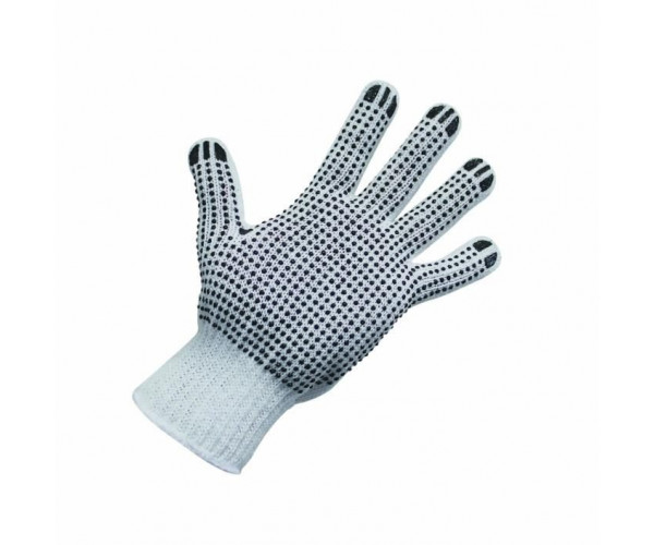 cotton Gloves With Black PVC Dots Poly Cotton Gloves With Black PVC Dots Poly Cotton Gloves