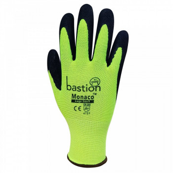 Monaco High Viz Workers Glove Sandy Nitrile Extra Grip