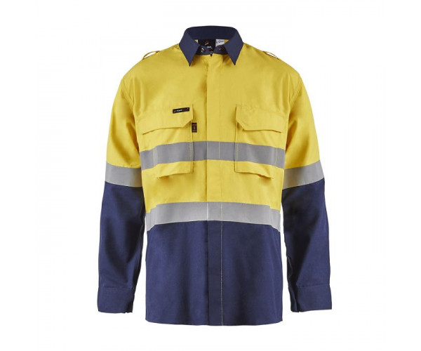 OPEN FRONT SHIRT WITH GUSSET SLEEVES AND FR REFLECTIVE TAPE OPEN FRONT SHIRT WITH GUSSET SLEEVES AND FR REFLECTIVE TAPE