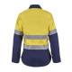 LADIES HI VIS TWO TONE OPEN FRONT SHIRT WITH GUSSET SLEEVES AND FR REFLECTIVE TAPE LADIES HI VIS TWO TONE OPEN FRONT SHIRT WITH GUSSET SLEEVES AND FR REFLECTIVE TAPE