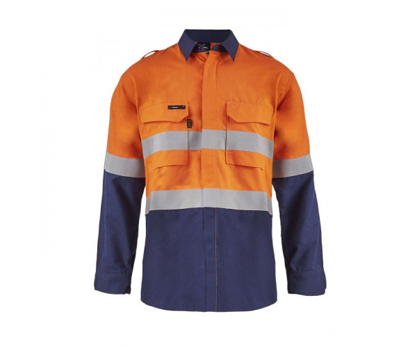 OPEN FRONT SHIRT WITH GUSSET SLEEVES AND FR REFLECTIVE TAPE OPEN FRONT SHIRT WITH GUSSET SLEEVES AND FR REFLECTIVE TAPE