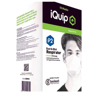 iQuip Dust Mask Flat Fold P2 Non Valve Box Of 10