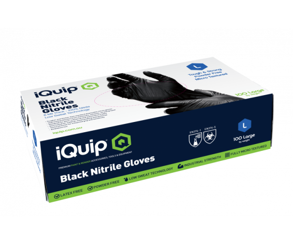 iQuip Textured Black Nitrile Gloves iQuip Textured Black Nitrile Gloves