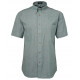 Green Stitch Short Sleeve Button Shirt Collared Shirts