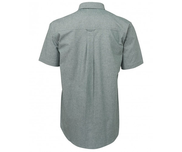 Green Stitch Short Sleeve Button Shirt Collared Shirts