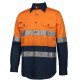 HI VIS Close Front Long Sleeve Work Shirt With Reflective Tape