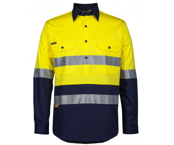HI VIS Long Sleeve Day & Night 190G CLOSE FRONT SHIRT
