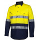 HI VIS Close Front Long Sleeve Work Shirt With Reflective Tape