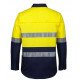HI VIS Close Front Long Sleeve Work Shirt With Reflective Tape