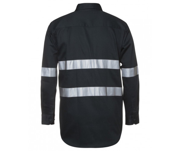 HI VIS Dark Navy Long Sleeve Shirt With Reflective Tape