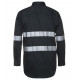 HI VIS Dark Navy Long Sleeve Shirt With Reflective Tape