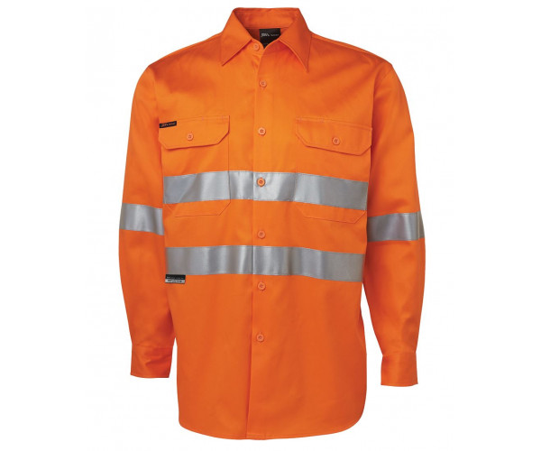 HI VIS Dark Navy Long Sleeve Shirt With Reflective Tape