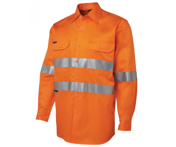 HI VIS Dark Navy Long Sleeve Shirt With Reflective Tape