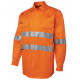 HI VIS Dark Navy Long Sleeve Shirt With Reflective Tape