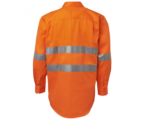 HI VIS Dark Navy Long Sleeve Shirt With Reflective Tape