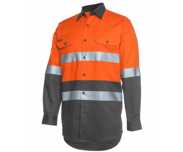 HI VIS Long Sleeve Shirt With Reflective Tape