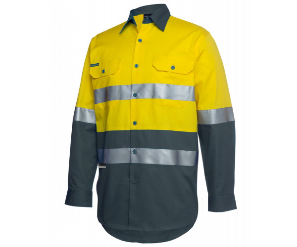 HI VIS Long Sleeve Shirt With Reflective Tape