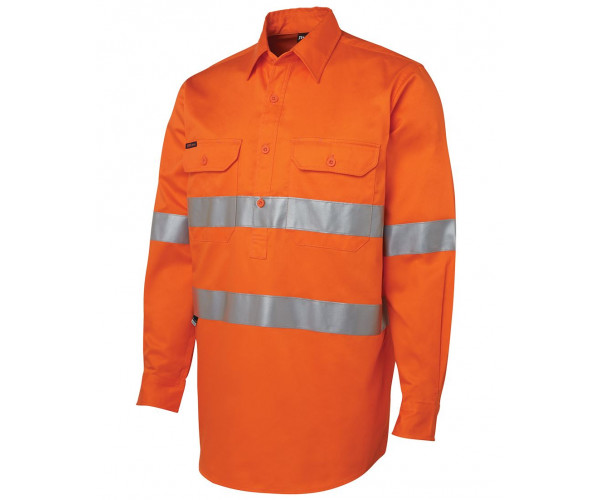 HI VIS Long Sleeve Day & Night 190G CLOSE FRONT SHIRT