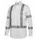 HI VIS White Night Safety Shirt X Pattern Reflective Tape