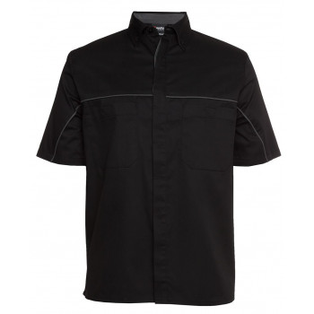 Short Sleeve Button Shirt With Piping