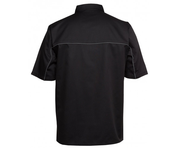 Short Sleeve Button Shirt with Piping