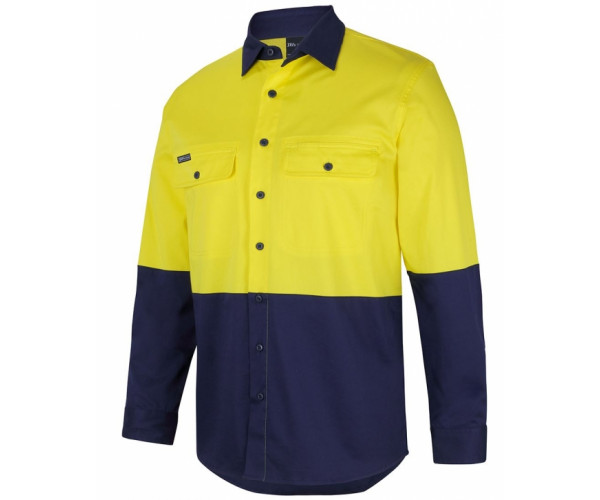 HI VIS LONG SLEEVES STRETCH WORK SHIRT