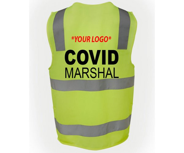 Covid Marshal HI VIS Zipper Vest Crowd Safety
